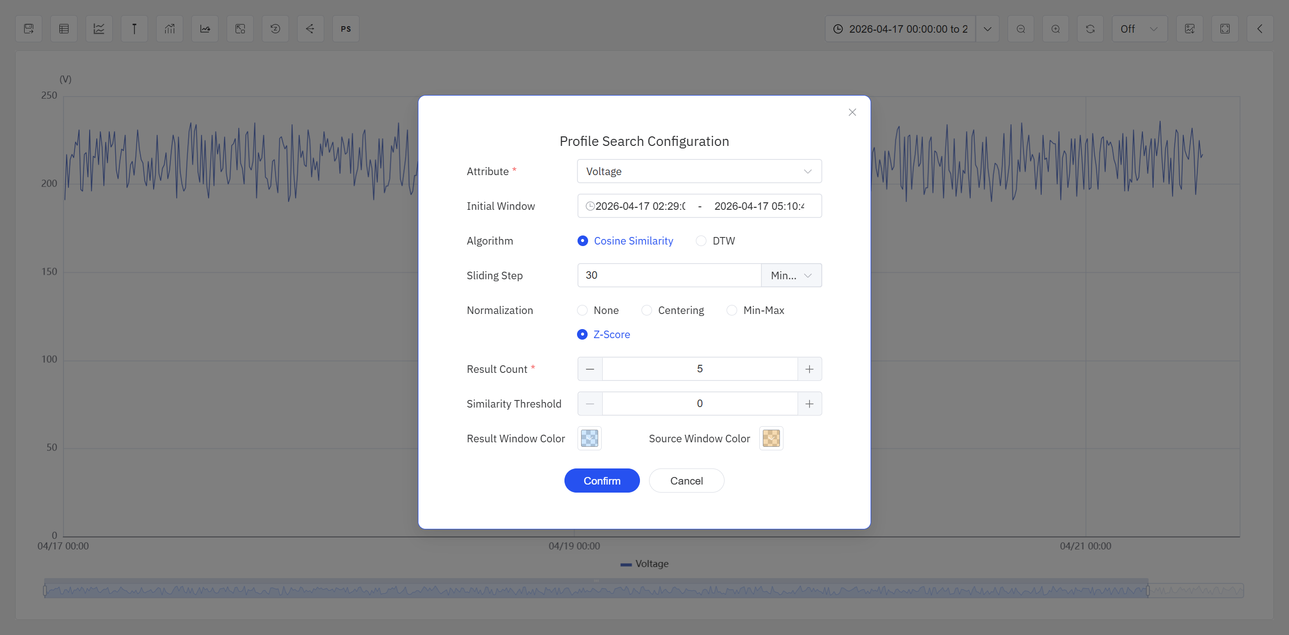 Profile search configuration