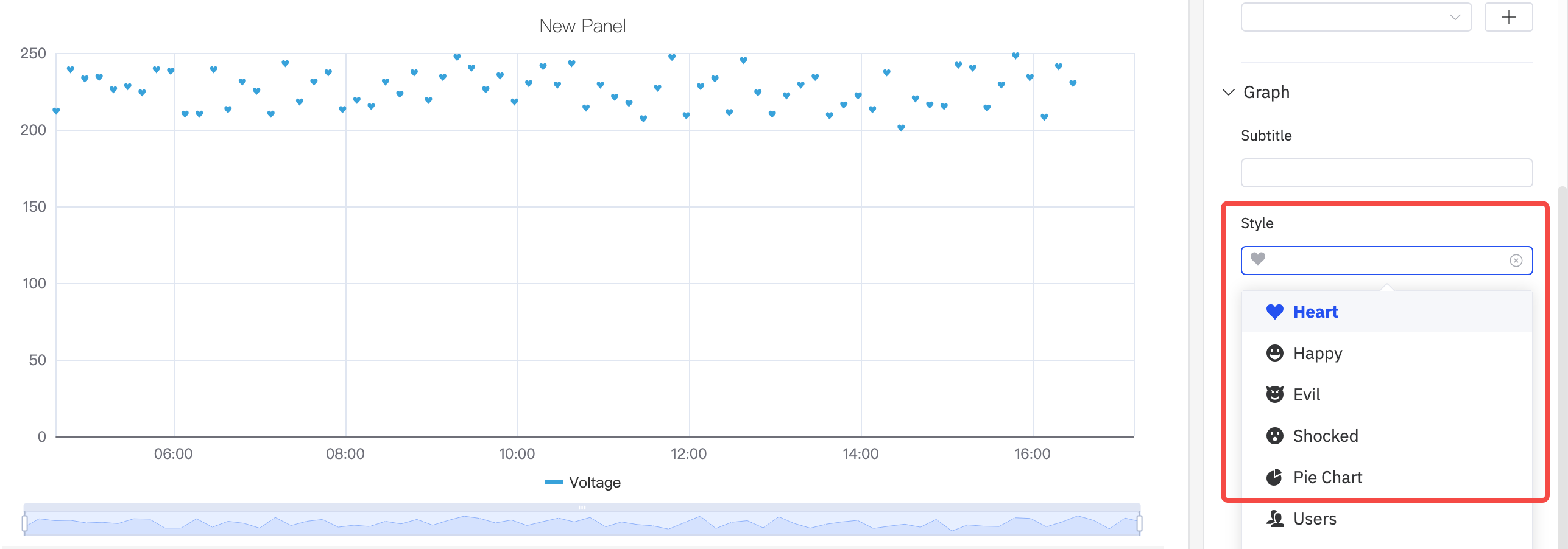 Scatter chart symbol shape options