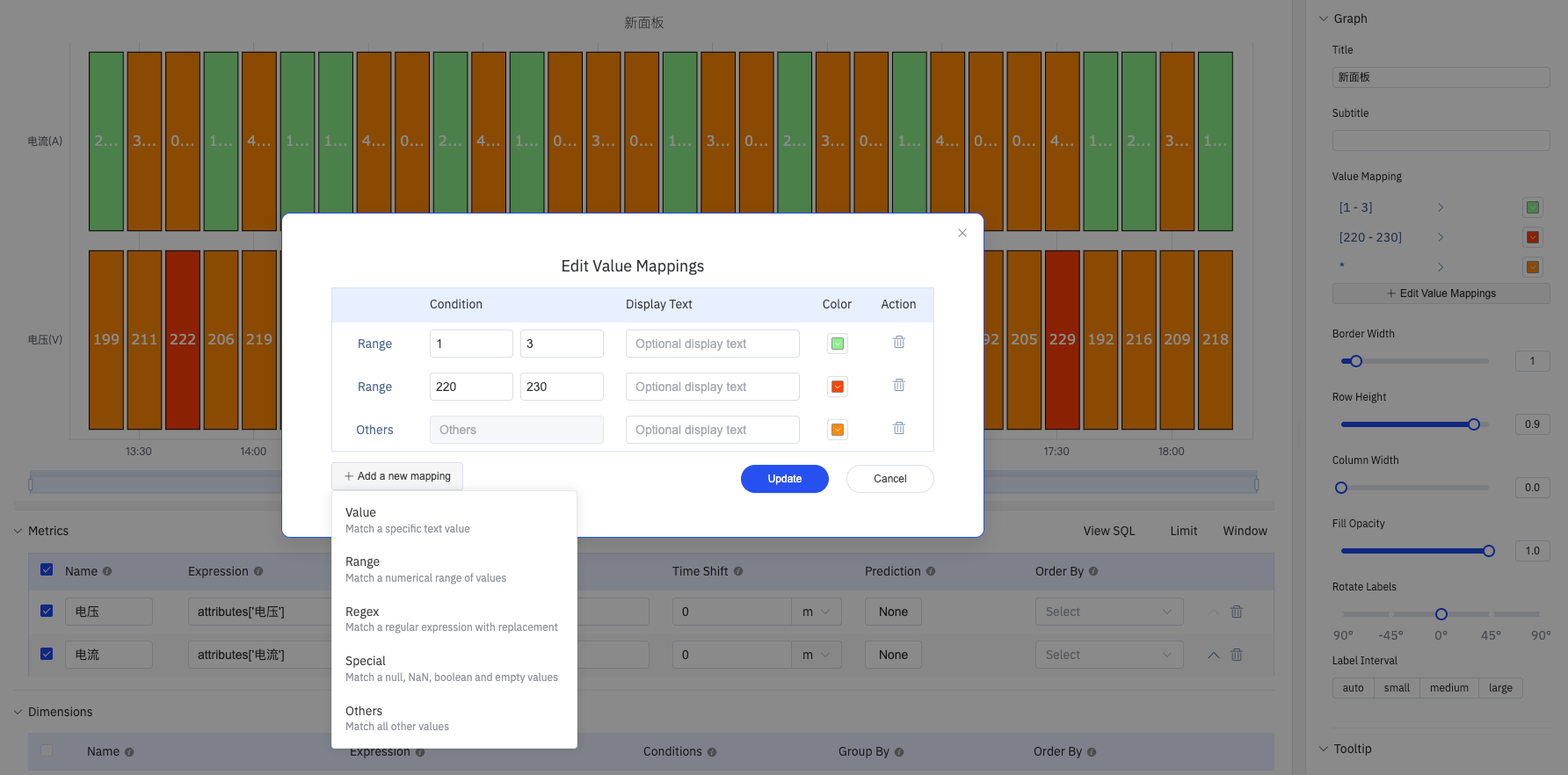 Edit Value Mappings dialog