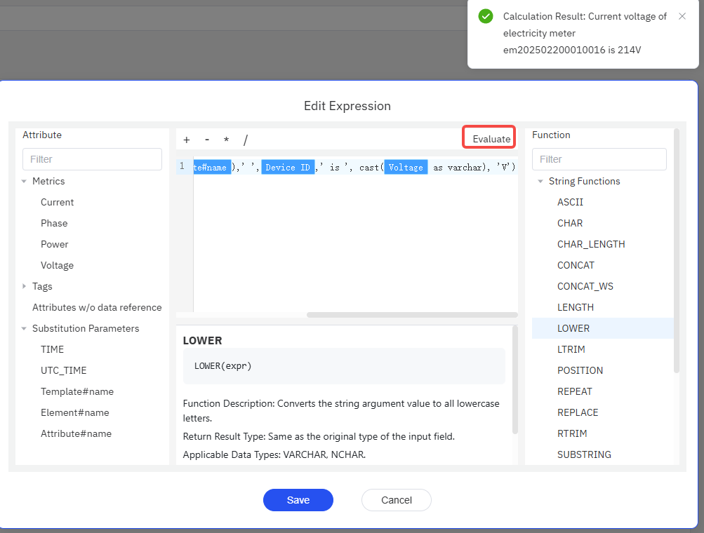 String Builder Expression Configuration